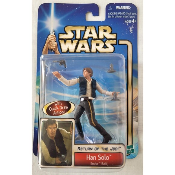 Star Wars Han Solo Endor Raid Action Figure 2002 Hasbro Saga New Sealed MOC ROTJ - Picture 4 of 4